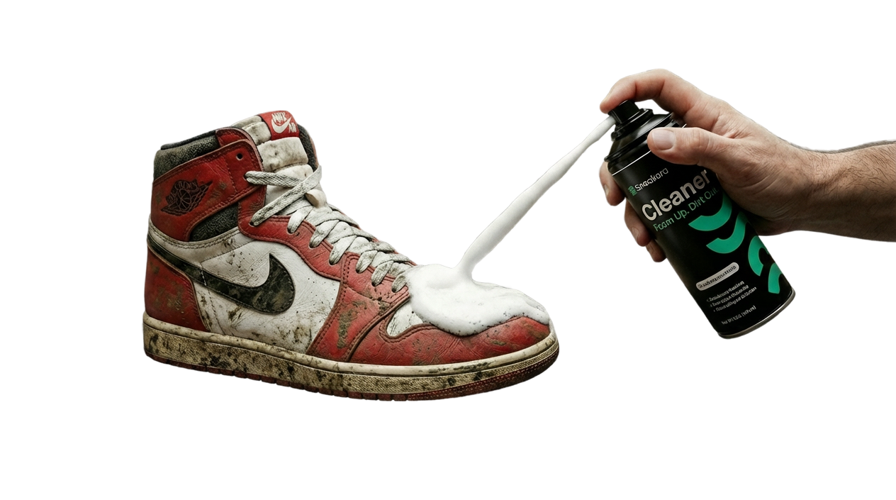 Cleaner Sneakera in azione su una sneaker