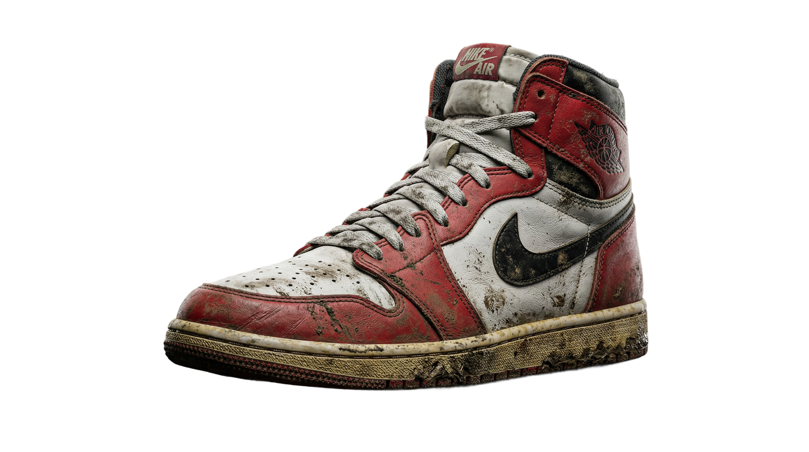 Sneaker Air Jordan 1 usurata e sporca